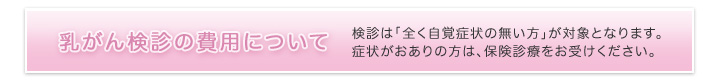 乳がん検診の費用について